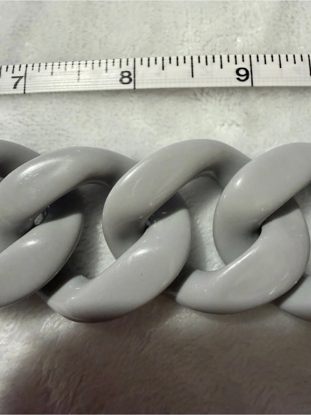 Chunky Glossy Purse / Bag Chain Charm Light Gray